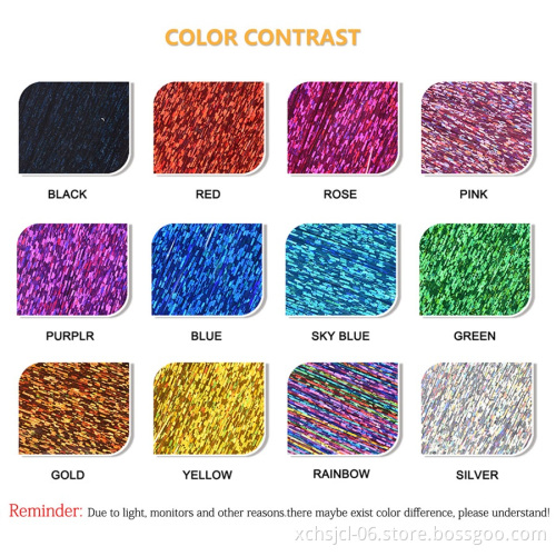 48 inch 10g 100-200 Strands Silk Flash Shiny Hair Tinsel Party Highlights Glitter Super Bright Synthetic Hair Extension for gorl